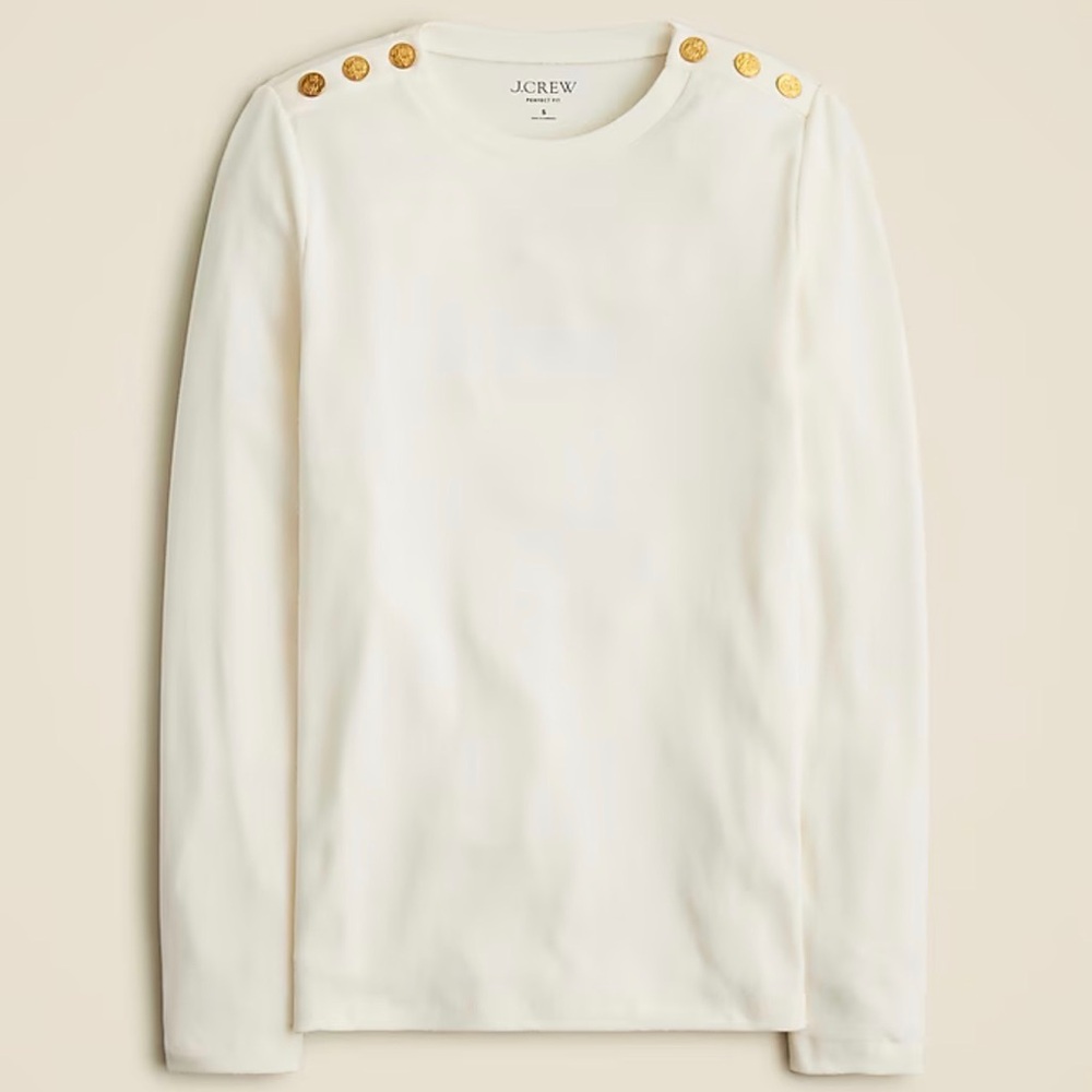 J. Crew Ivory Top with Metallic Accents